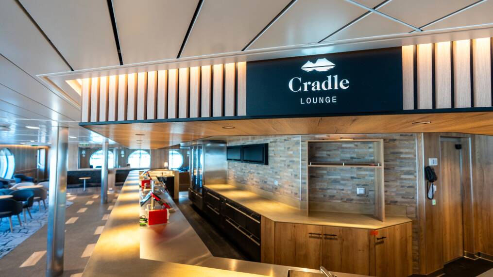 The Cradle Lounge will offer Spirit of Tasmania passengers a taste of Tasmania before arriving in the state with specially selected beer, wine and spirits. There are plans for producers to market their wares on board the vessels on a rotational basis. Picture supplied