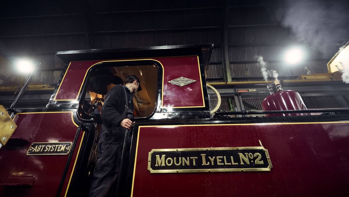 The historic steam train runs on a 130-year-old track through Tasmania wilderness. Picture by Vanessa Vanderburgh The historic steam train runs on a 130-year-old track through Tasmania wilderness. Picture by Vanessa Vanderburgh