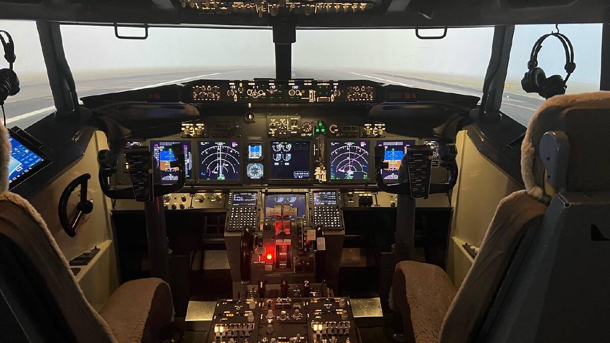A Flight Experience flight simulator. 
