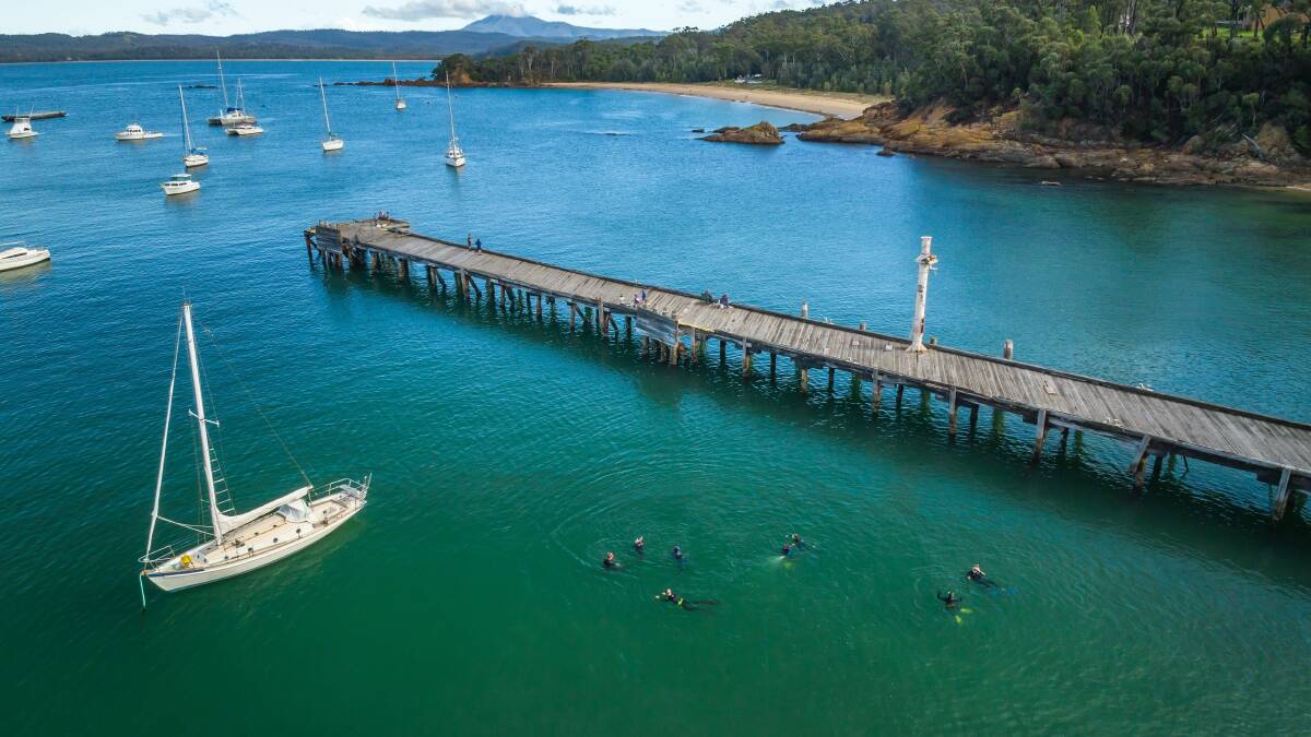 The Eden wharf and Twofold Bay. Picture by Destination NSW The Eden wharf and Twofold Bay. Picture by Destination NSW
