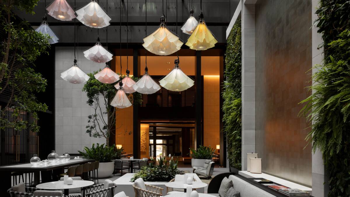 Capella Sydney's courtyard restaurant, Aperture. Picture by Timothy Kaye Capella Sydney's courtyard restaurant, Aperture. Picture by Timothy Kaye