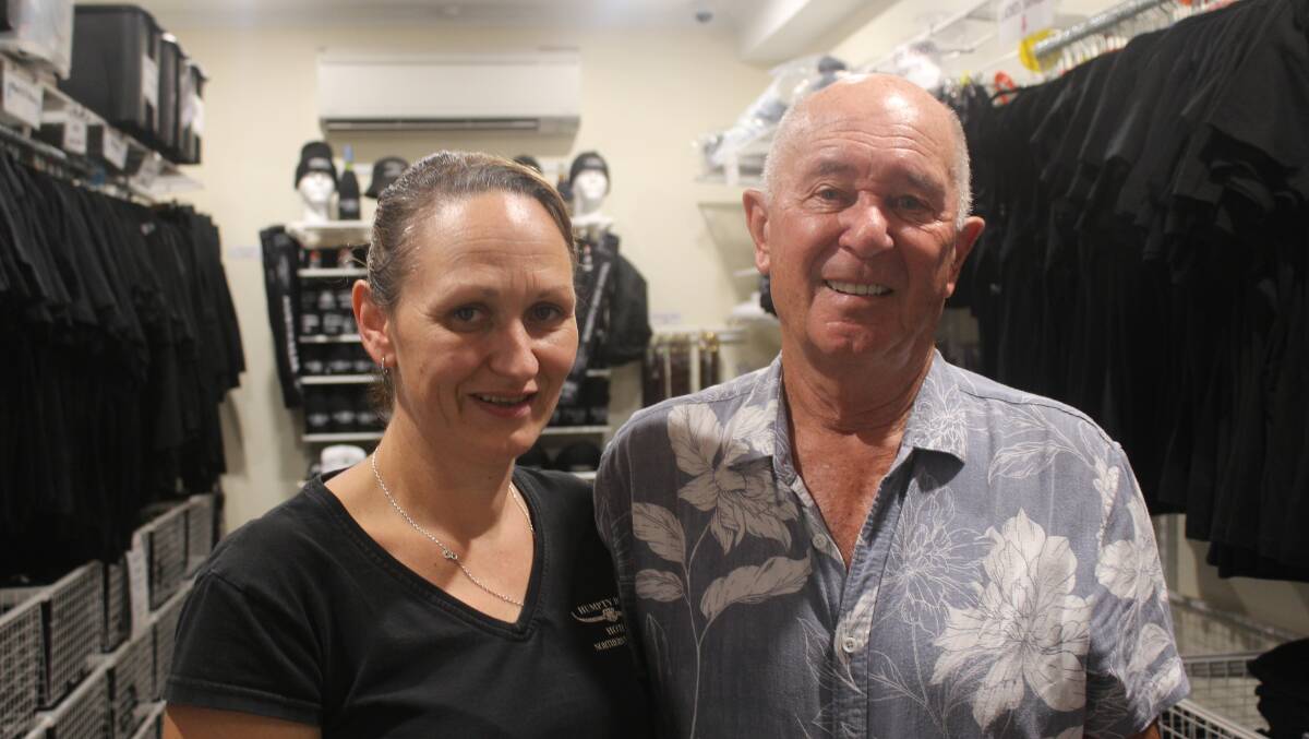 Hotel owner Rod Parry and manager Alex Taylor in the store selling items with the Humpty Doo label. Picture by Lloyd Jones/AAP PHOTOS Hotel owner Rod Parry and manager Alex Taylor in the store selling items with the Humpty Doo label. Picture by Lloyd Jones/AAP PHOTOS