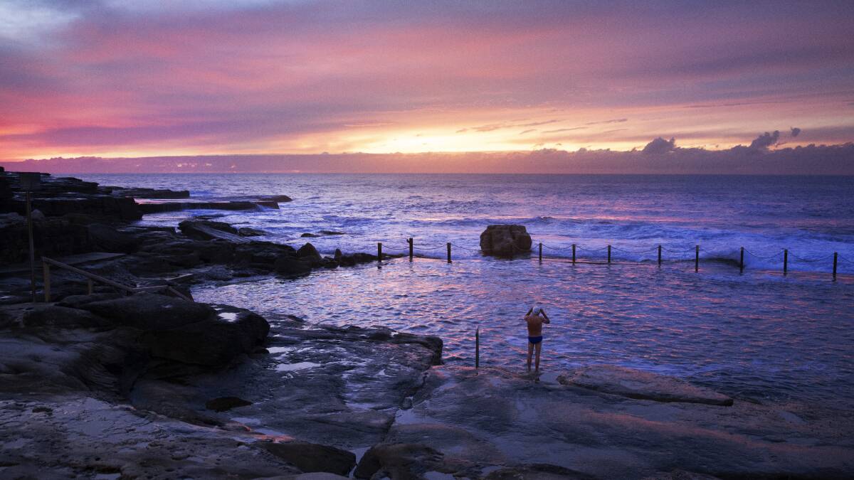 A sunrise swim at Mahon Ocean Pool, Maroubra. Picture by Destination NSW