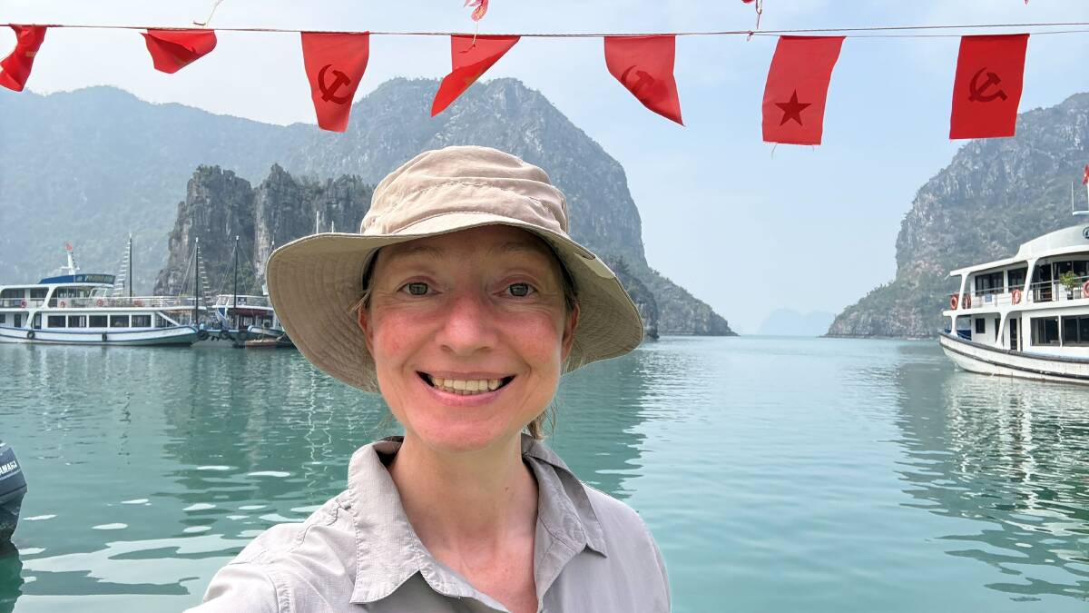 The writer in Ha Long Bay, Vietnam.