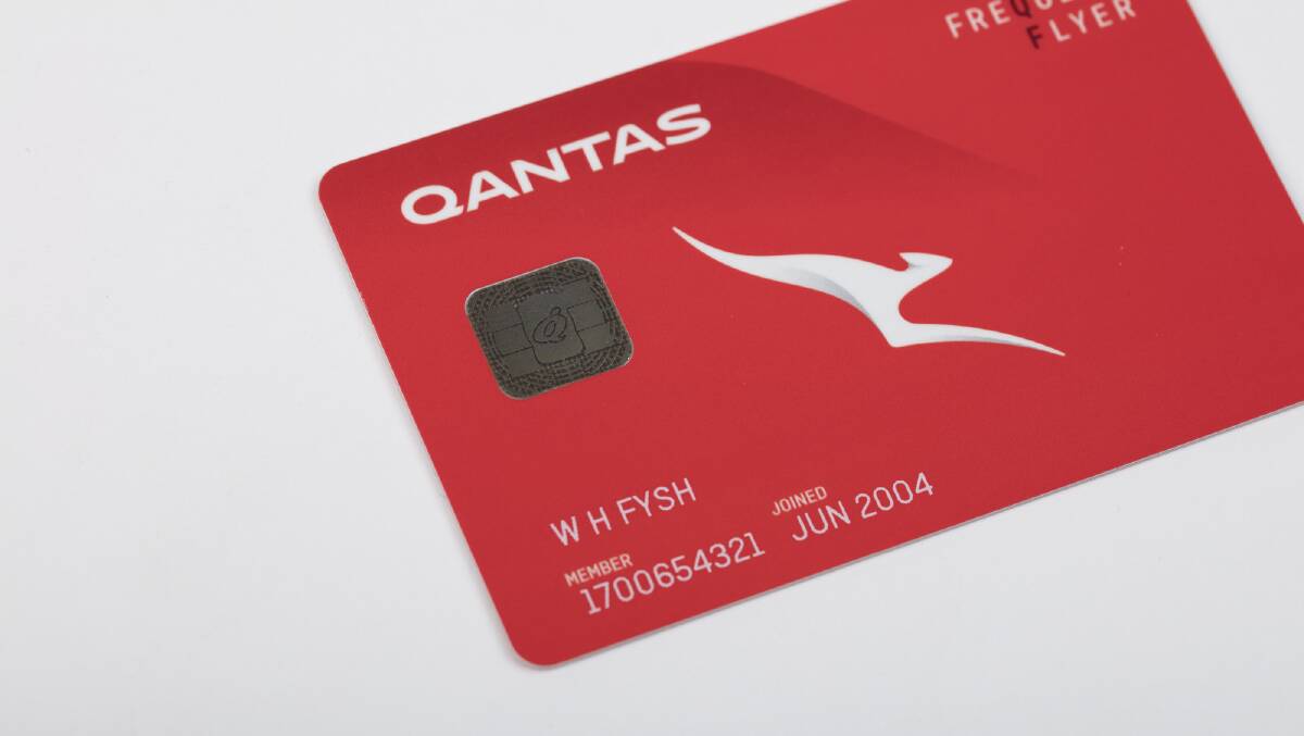 A Qantas frequent flyer card. A Qantas frequent flyer card.
