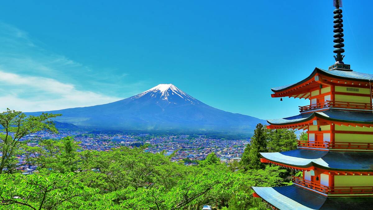 Mount Fuji, as seen from a Wendy Wu tour in summer.