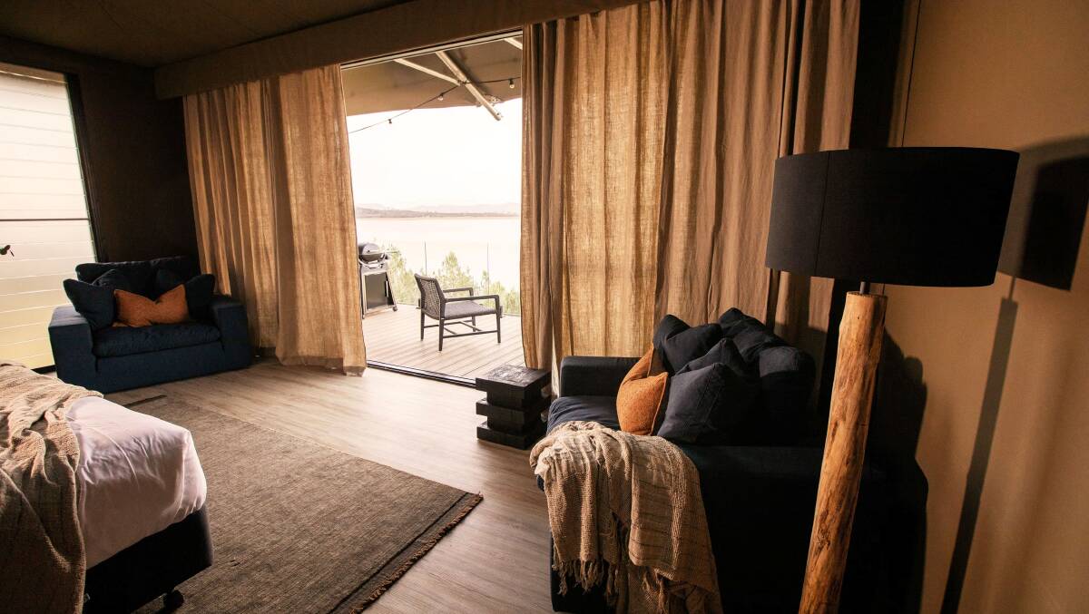 One of Reflections' Wilderluxe glamping tents at Lake Keepit. Picture supplied