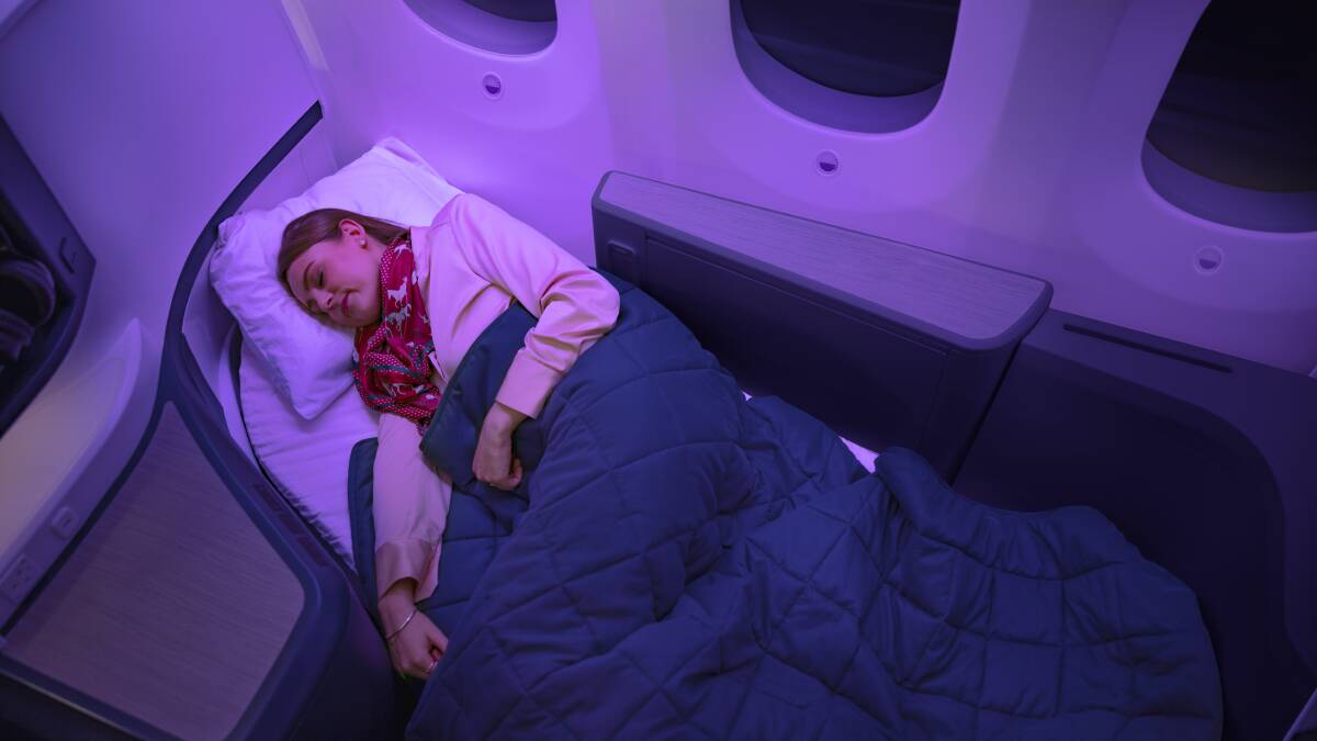 A lie-flat bed in Air New Zealand's business class, for comparison. Picture supplied A lie-flat bed in Air New Zealand's business class, for comparison. Picture supplied