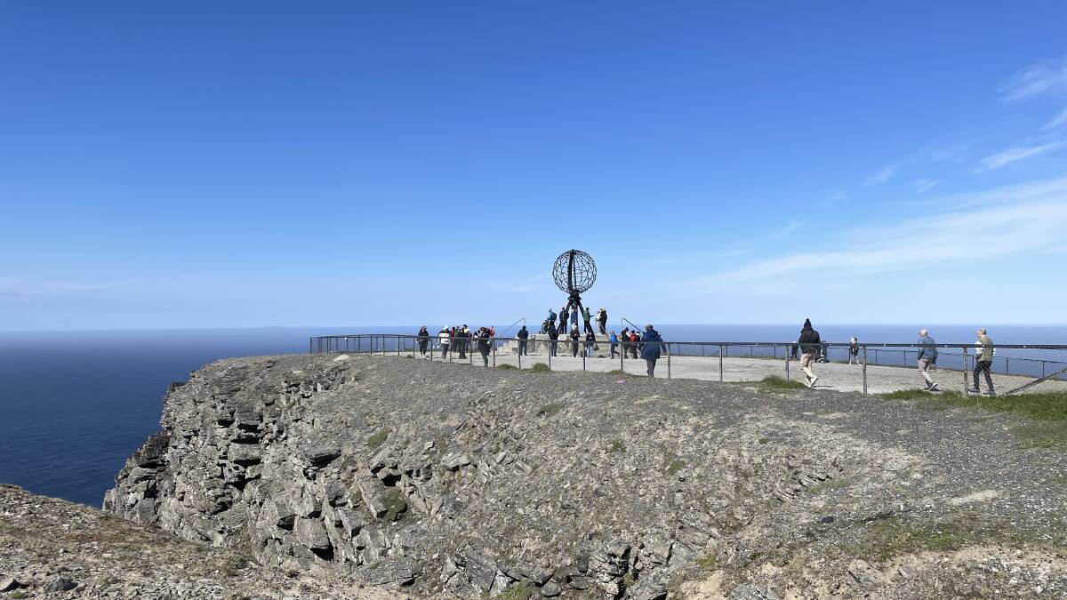 The globe monument sits on a jutting cliff at North Cape. Picture by Sarah Falson