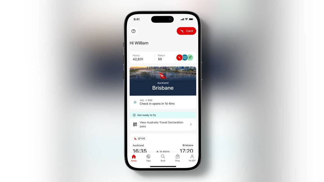 The digital incoming passenger cards trial on a smartphone. 