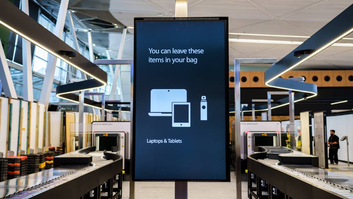 Laptops and tablets will no longer have to be scanned separately. Picture supplied by Sydney Airport Laptops and tablets will no longer have to be scanned separately. Picture supplied by Sydney Airport
