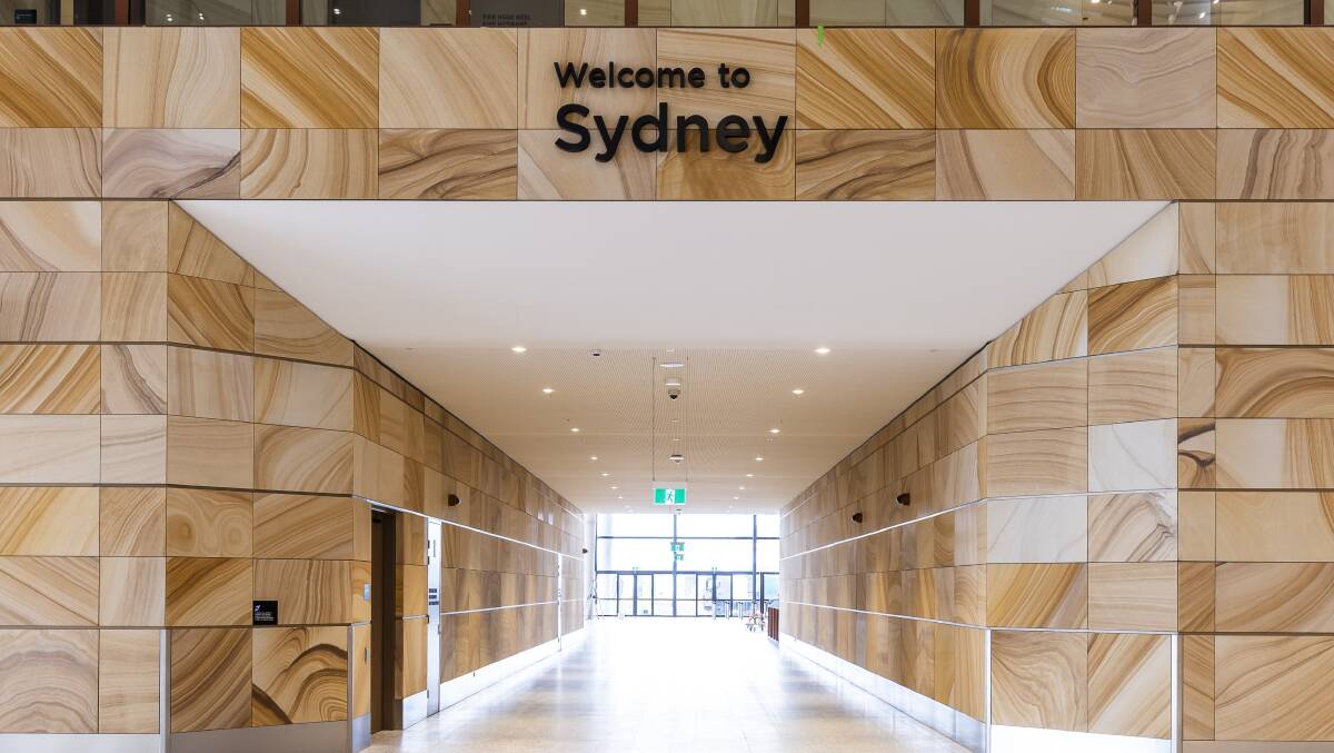 The welcome sign at arrivals at Western Sydney International Airport. Picture supplied