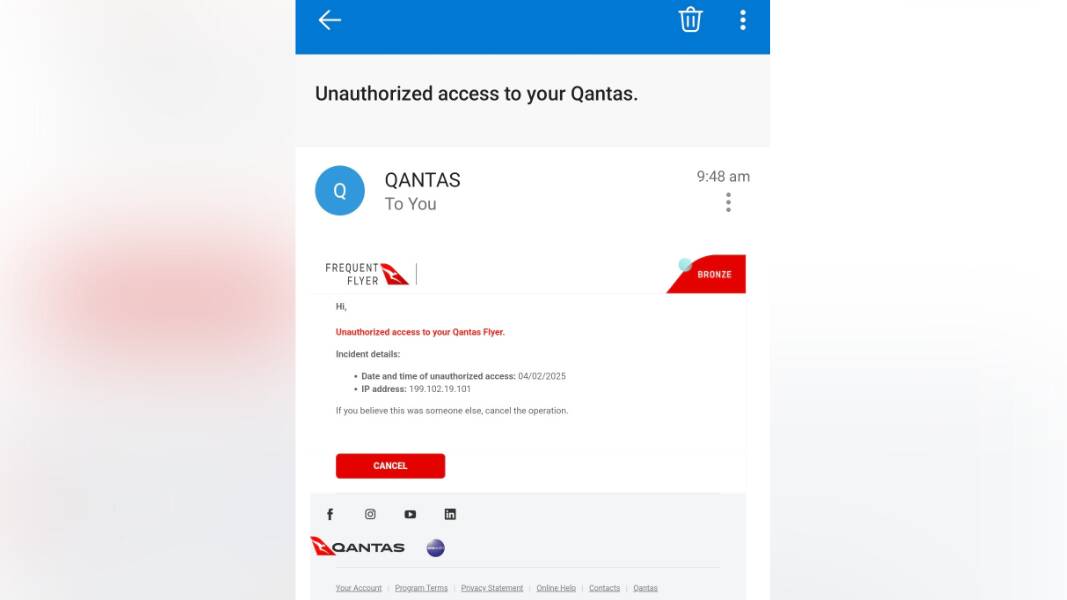 A screenshot of the dodgy scam email. A screenshot of the dodgy scam email.