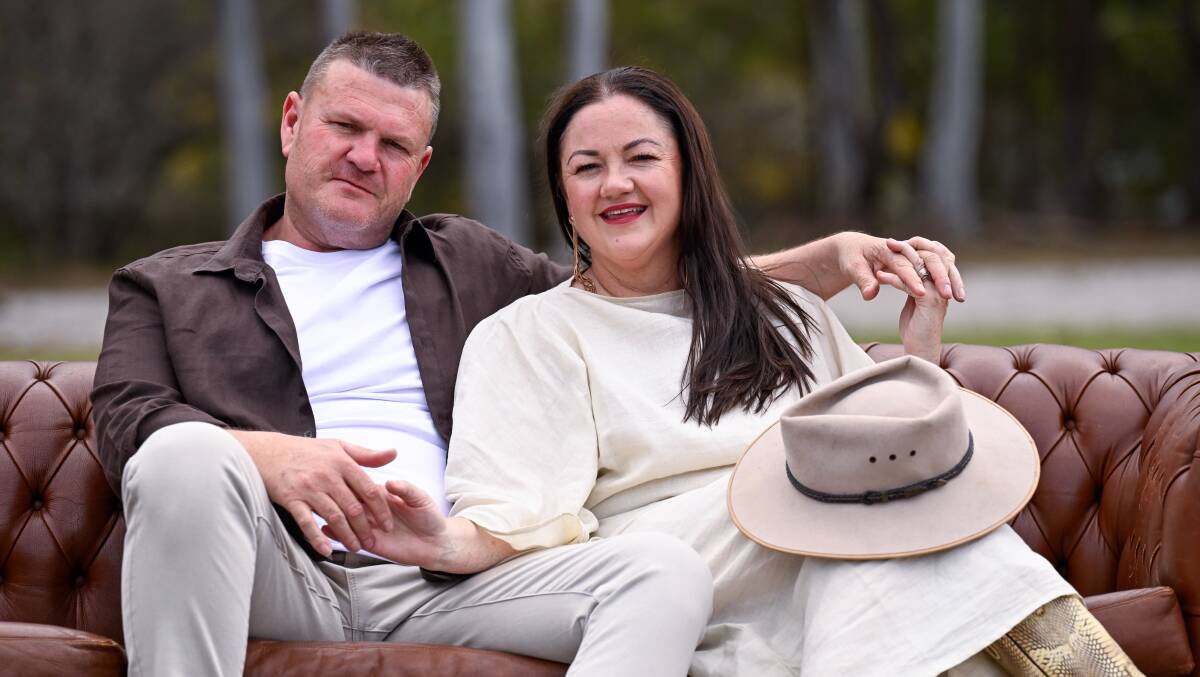 Sally-ann (right) and Peter Eather will be among the first to fly on the new Western Sydney Airport's inaugural flight to the Gold Coast.