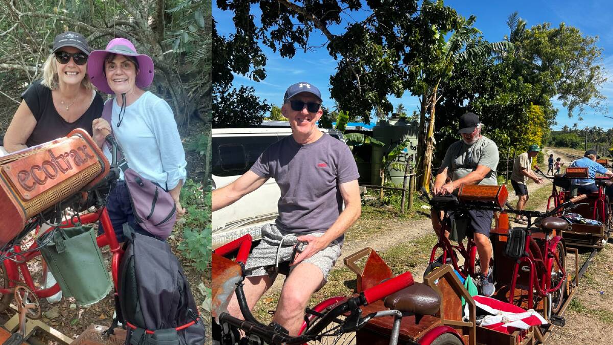 Writer Anne Bowles (left) with some in her group on the Ecotrax tour in Fiji. A love of adventure can't be waned by hip replacements, dodgy knees and bad backs. Pictures supplied