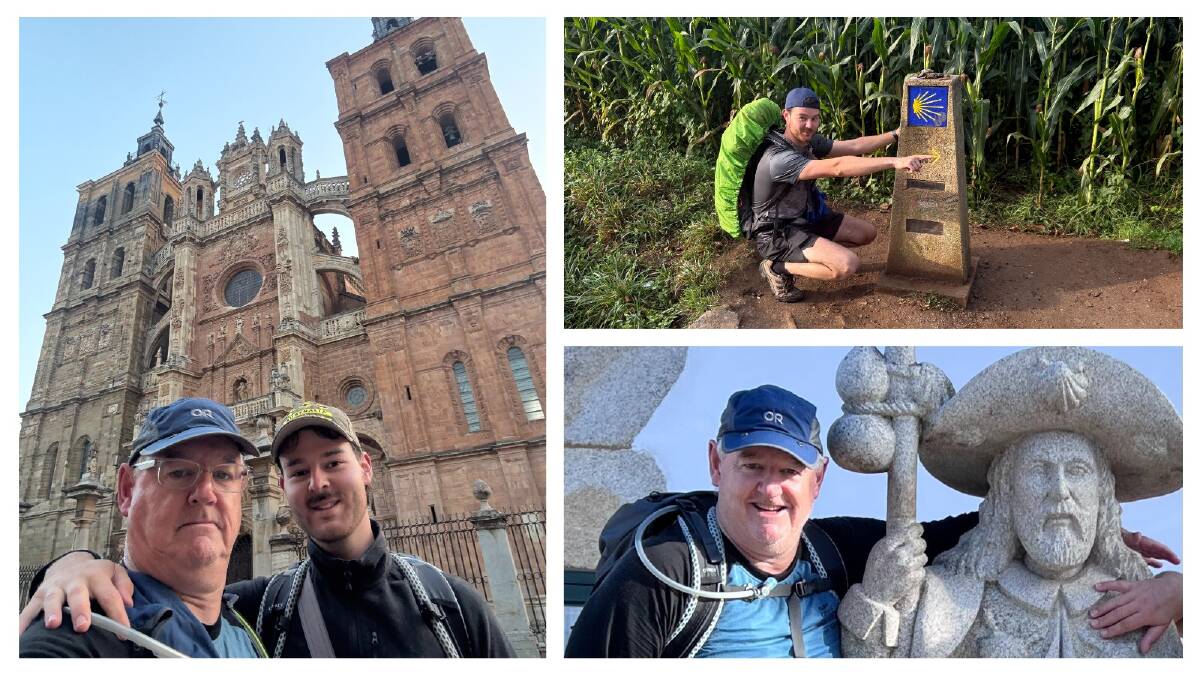 David Box and his son Jose Box at points along the Camino trail. Pictures supplied