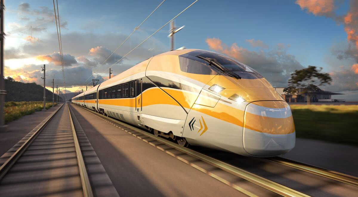 Artist's impression of a high-speed rail train.