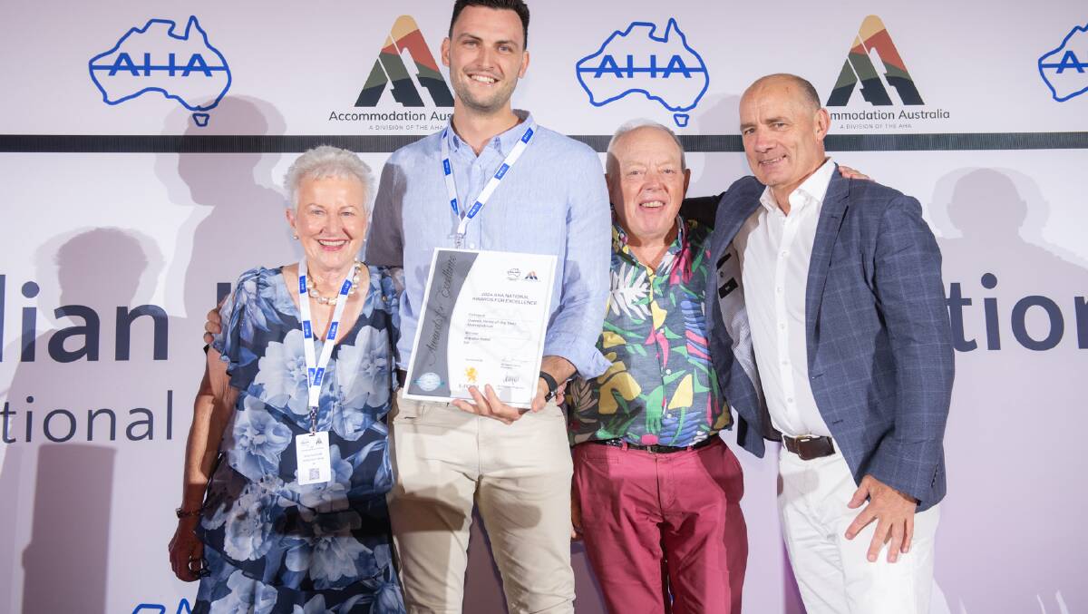 Arkaba Hotel staff accept the award for Overall Hotel of the Year - Metropolitan. Picture supplied