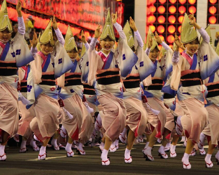 The streets of Tokushima come to life in August for the Awa Odori Festival. Picture: Tokushima Prefecture The streets of Tokushima come to life in August for the Awa Odori Festival. Picture: Tokushima Prefecture