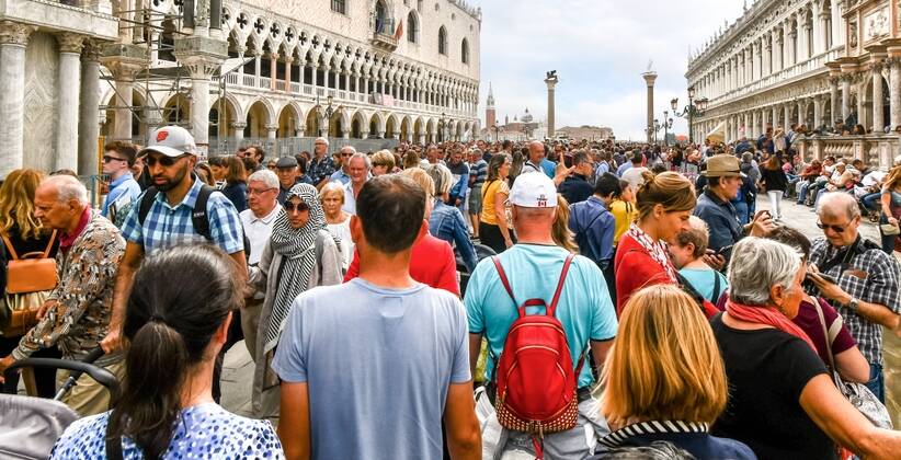 Cruise ship passengers in Piazza San Marco, Venice. Picture Shutterstock