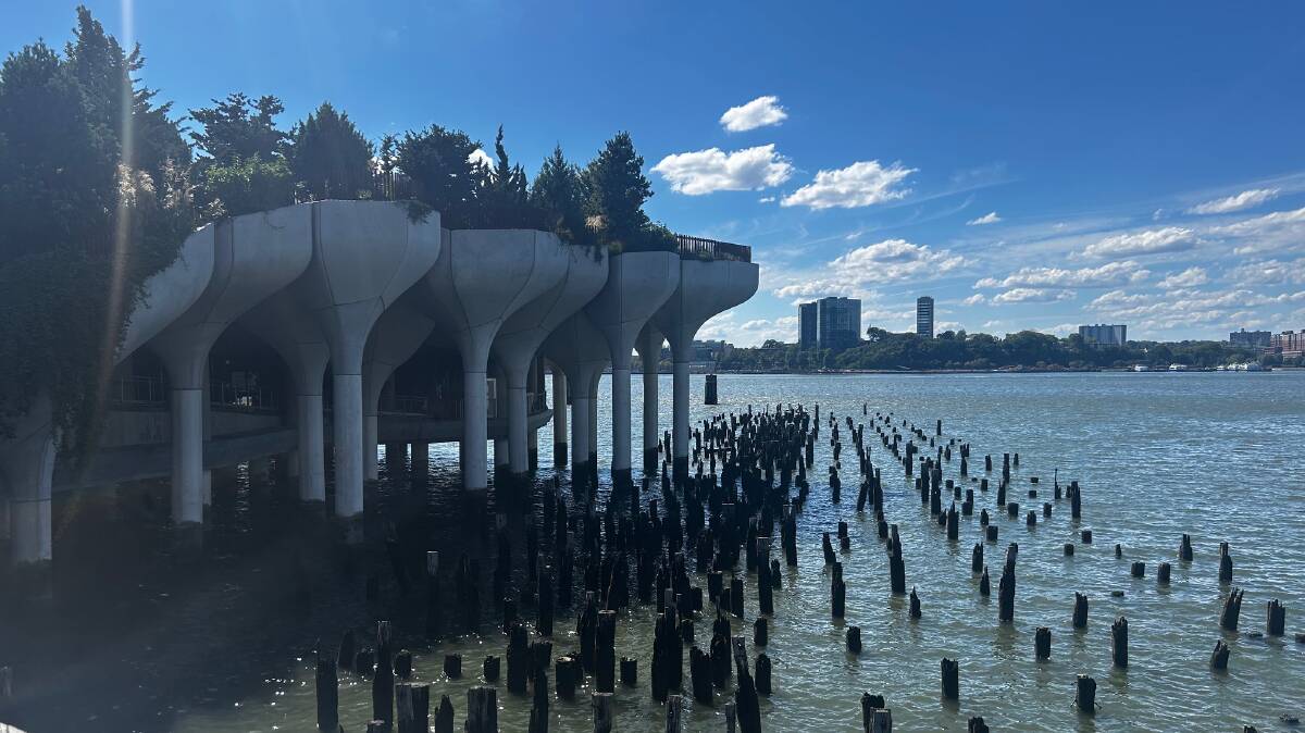 Little Island built on the Hudson River over Pier 55. Picture by Anne Bowles
