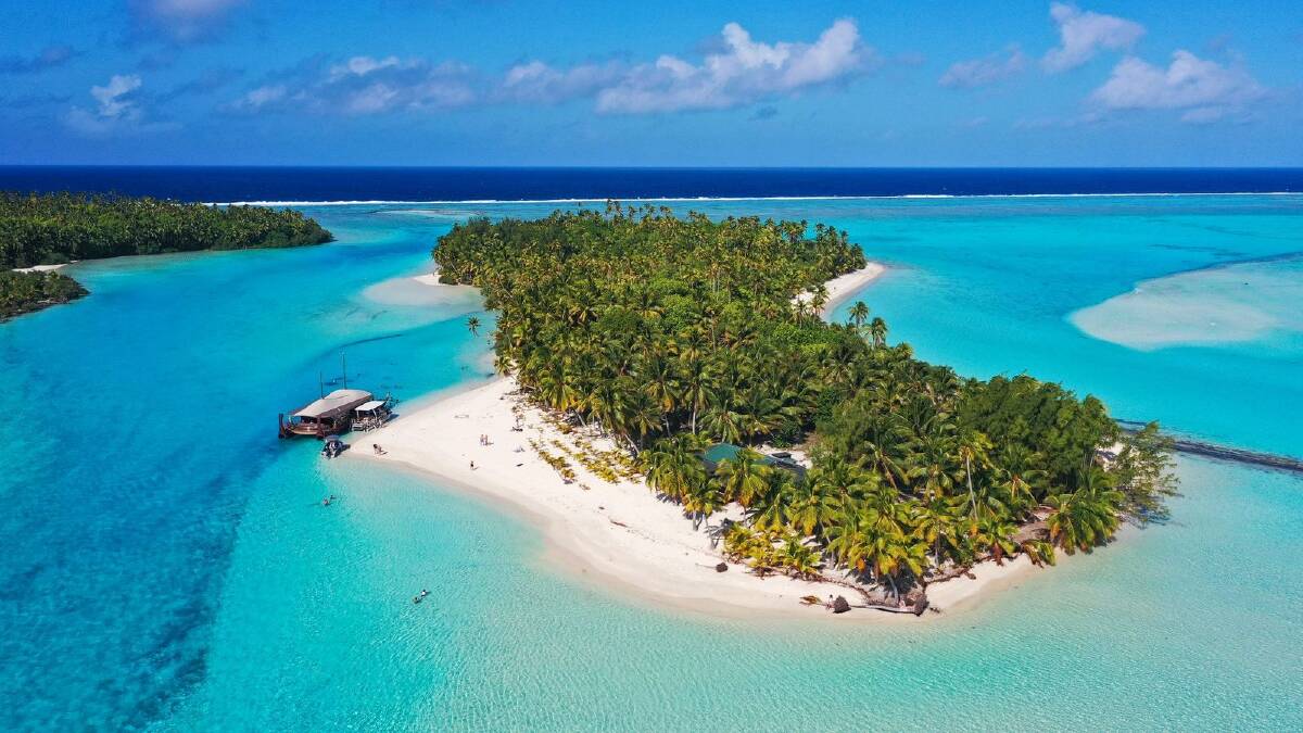 Beautiful One Foot Island is the final stop on the Aitutaki Lagoon Cruise. Picture by Daniel Fisher/ Cook Islands Tourism Beautiful One Foot Island is the final stop on the Aitutaki Lagoon Cruise. Picture by Daniel Fisher/ Cook Islands Tourism