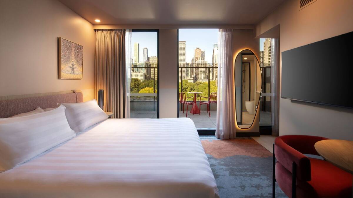 A room at the brand-new Mercure Melbourne La Trobe Street hotel.