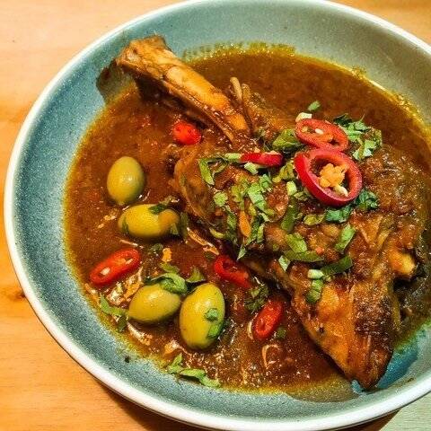 The popular Tunisian lamb shank at Radio Cairo. Picture: Supplied The popular Tunisian lamb shank at Radio Cairo. Picture: Supplied