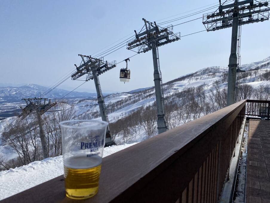 Beers on top of Lotte Arai Resort's Sky Restaurant Zen. Beers on top of Lotte Arai Resort's Sky Restaurant Zen.