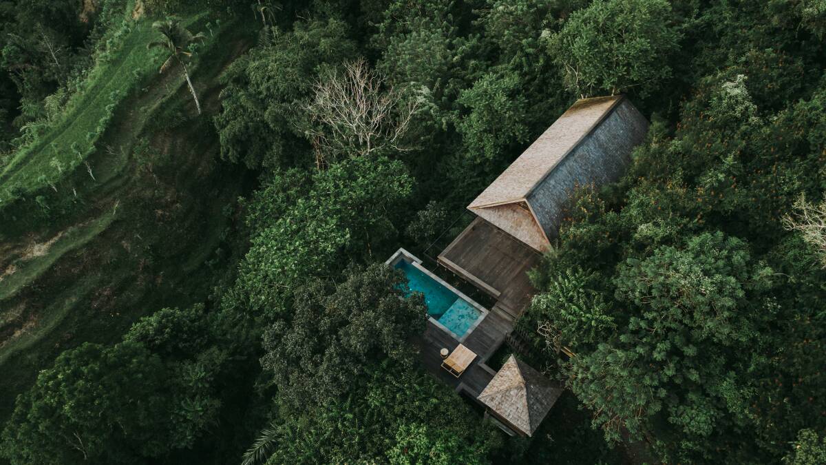 The resort's lush setting.