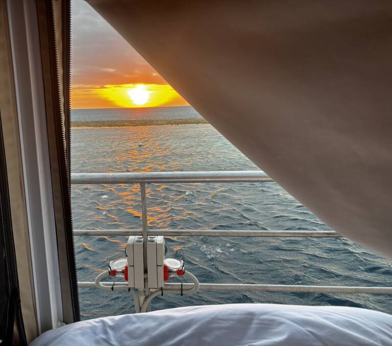 Waking up to sunrise from a Reefworld bed on the deck. Picture by Kate Cox