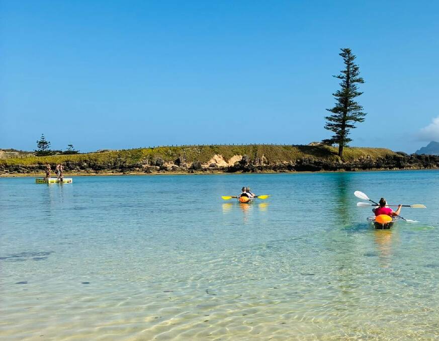 Clear-bottomed kayaking at Emily Bay, across the road from the Norfolk Island ruins. Picture by Kate Cox