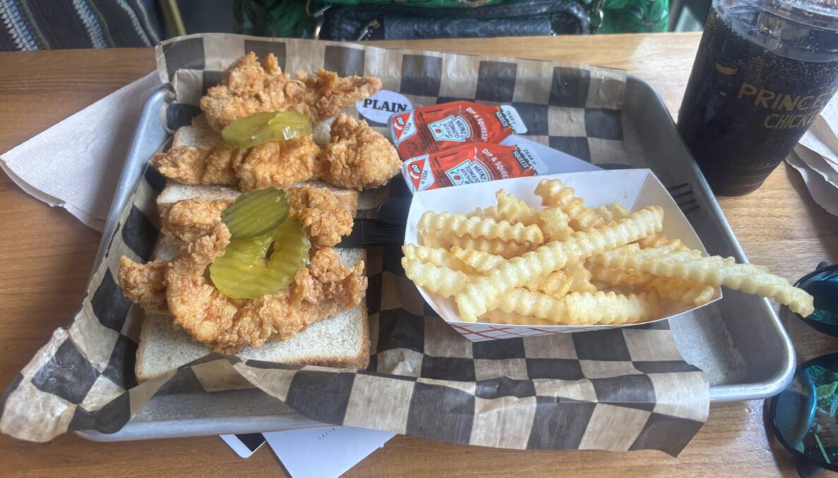 This is the "plain" at Prince's Hot Chicken; which the writer's companion found too hot to handle. Picture Kate Cox