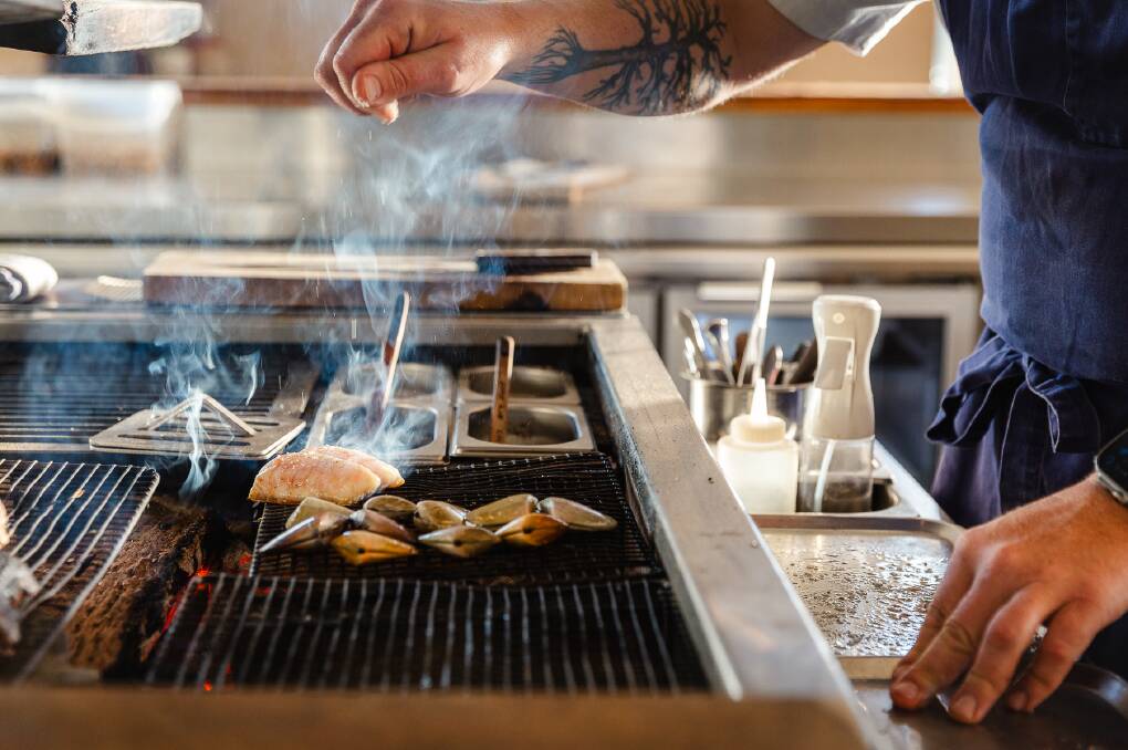 Ben Devlin cooking at Pipit.