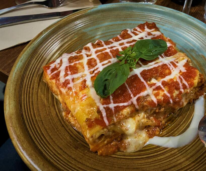 "Mamma's lasagne" at La Famiglia in Jindabyne.
