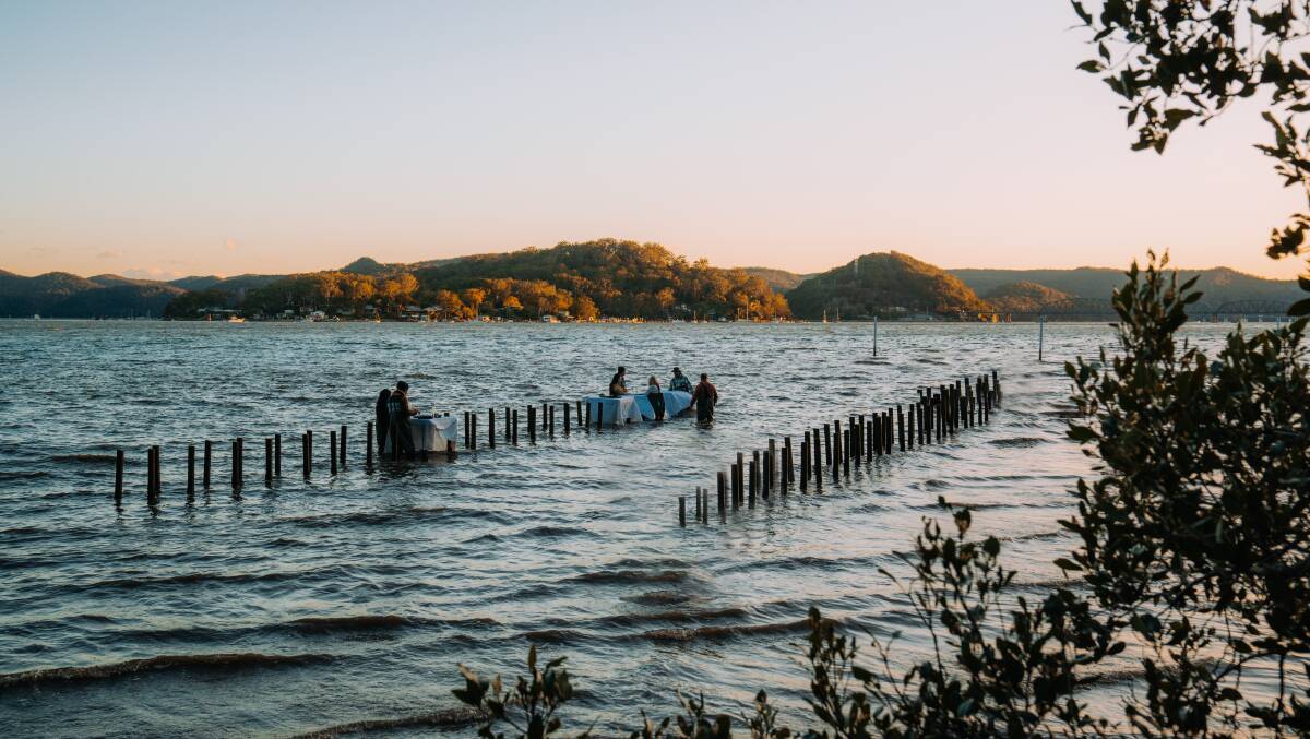The romantic Sydney Oyster Farm tours set-up on the Hawekesbury River. Picture supplied The romantic Sydney Oyster Farm tours set-up on the Hawekesbury River. Picture supplied
