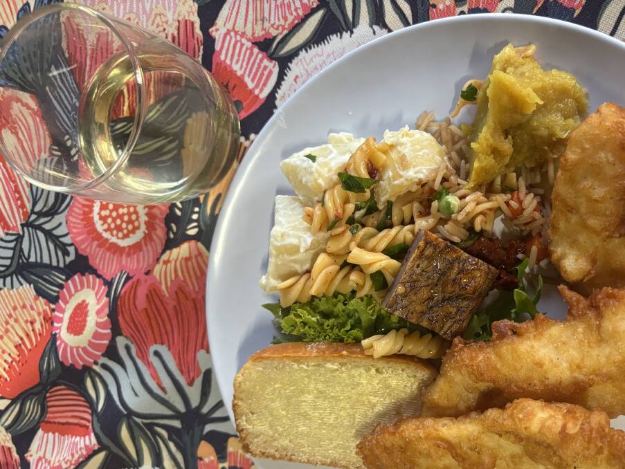 A plate of food at the weekly Island Fish Fry. Picture by Kate Cox
