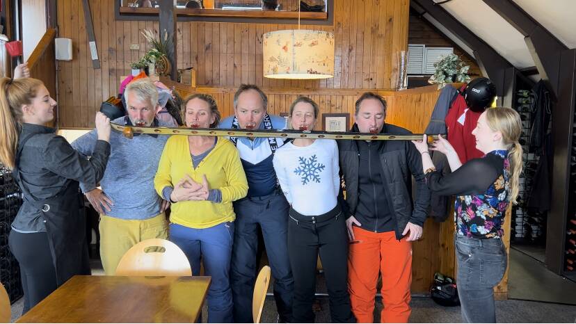 The "ski shot" is a popular Kareela Hutte experience. The "ski shot" is a popular Kareela Hutte experience.