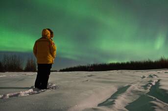 The Canadian lodge where planes take off from a frozen lake runway in winter