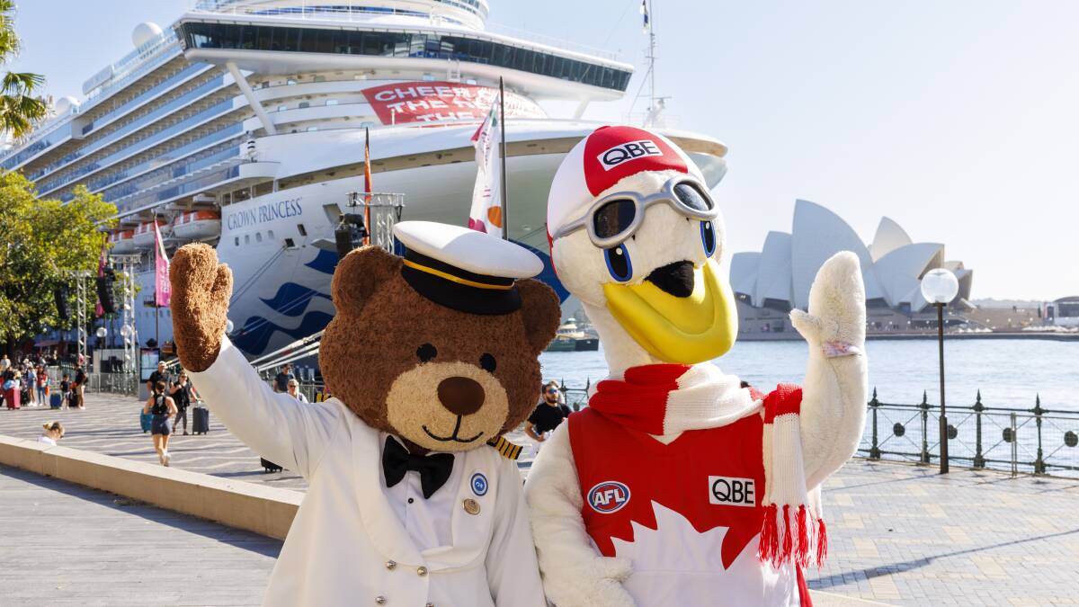 Princess mascot Stanley and Swans counterpart Cyggy took part in the cruise. Princess mascot Stanley and Swans counterpart Cyggy took part in the cruise.