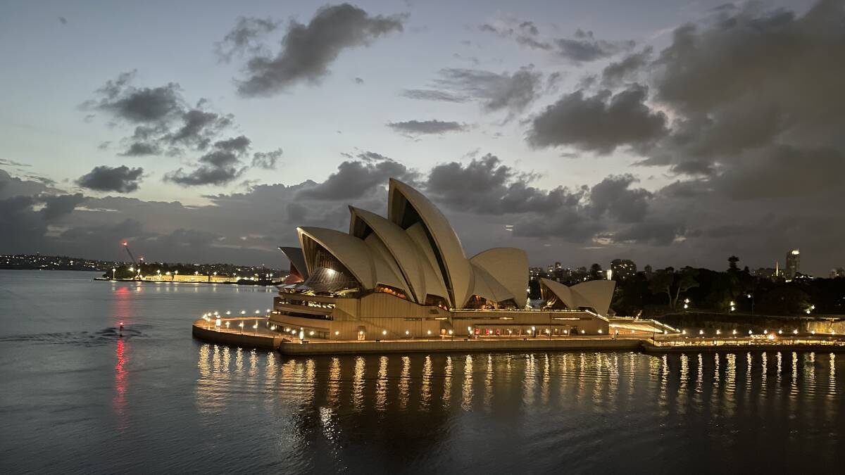 The view from the writer's balcony as dawn awakes over the Sydney Opera House. Picture: David Polkinghorne The view from the writer's balcony as dawn awakes over the Sydney Opera House. Picture: David Polkinghorne