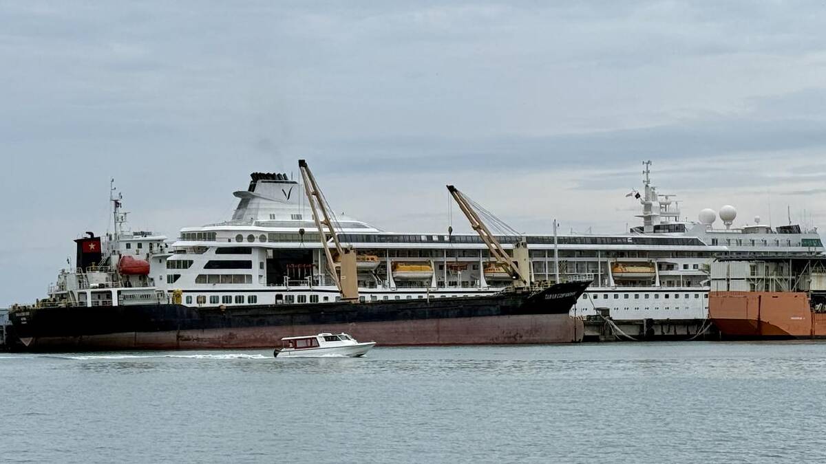The Odyssey ship, which has capacity for 650 passengers, left Northern Ireland in October 2024. (EPA PHOTO)