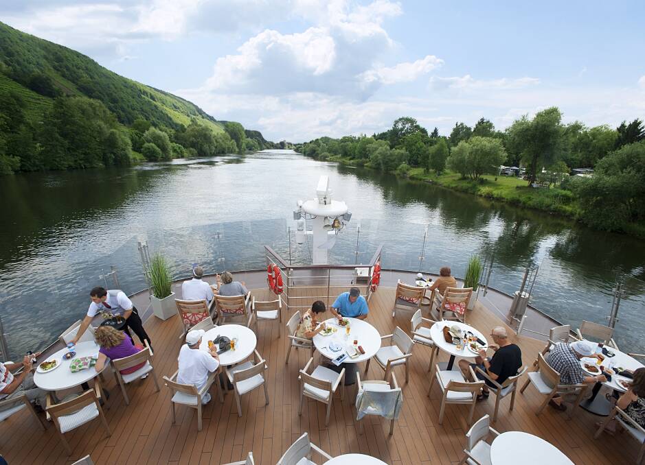 The open-air Aquavit Terrace at the bow of the Viking Longship provides a 270-degree view of the passing countryside. Picture by Viking Cruises 