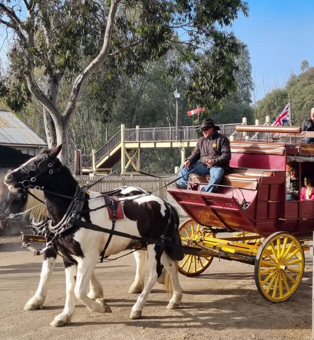 Clockwise from main: A houseboat on the Murray; inside The Mill; a horse-drawn cart near the Port of Echuca; the writer at the wheel. Pictures by Xavier Mardling; supplied Clockwise from main: A houseboat on the Murray; inside The Mill; a horse-drawn cart near the Port of Echuca; the writer at the wheel. Pictures by Xavier Mardling; supplied