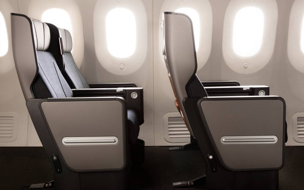 Premium economy on the Qantas Boeing 787 Dreamliner.