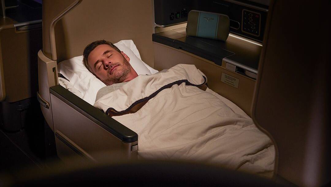 Blankets, pillows, heaps of leg-room, and the ability to lie down to sleep mean the Dreamliner really is a dream. Picture supplied