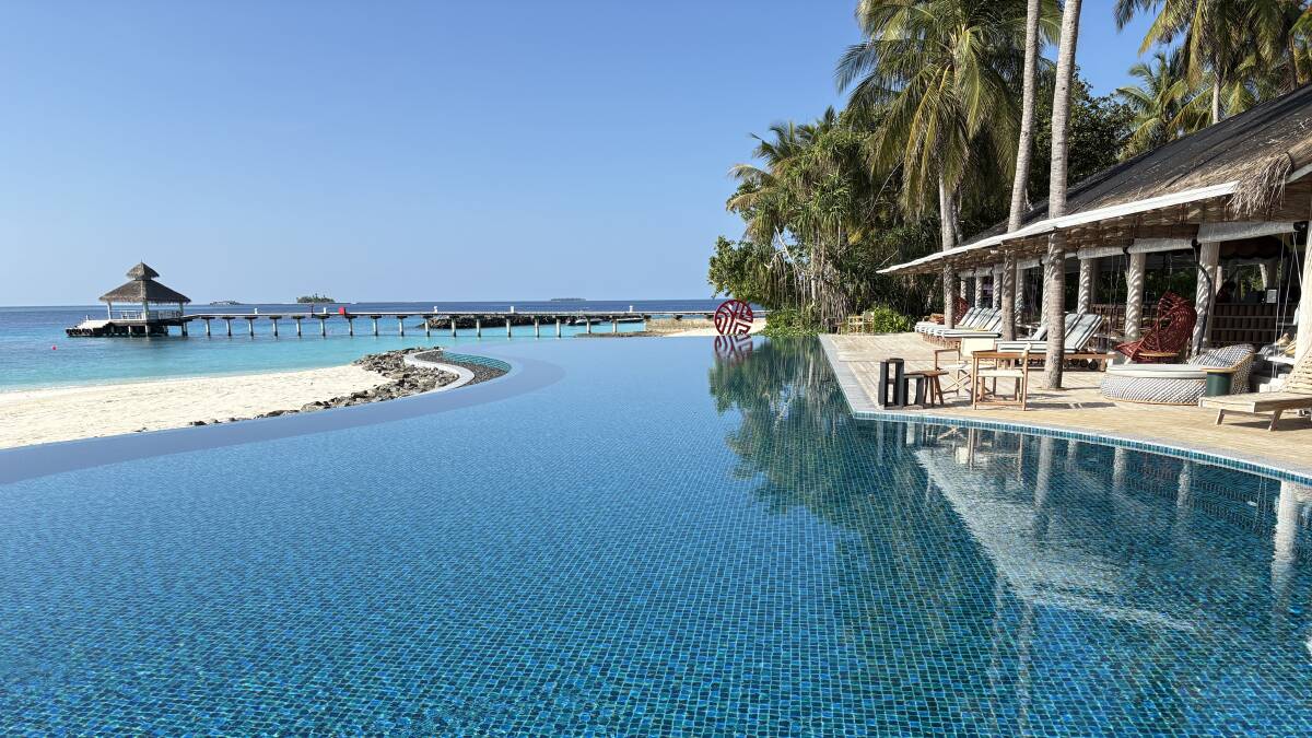 The infinity pool at NH Collection Maldives Reethi Resort. Picture by Nadine Morton The infinity pool at NH Collection Maldives Reethi Resort. Picture by Nadine Morton