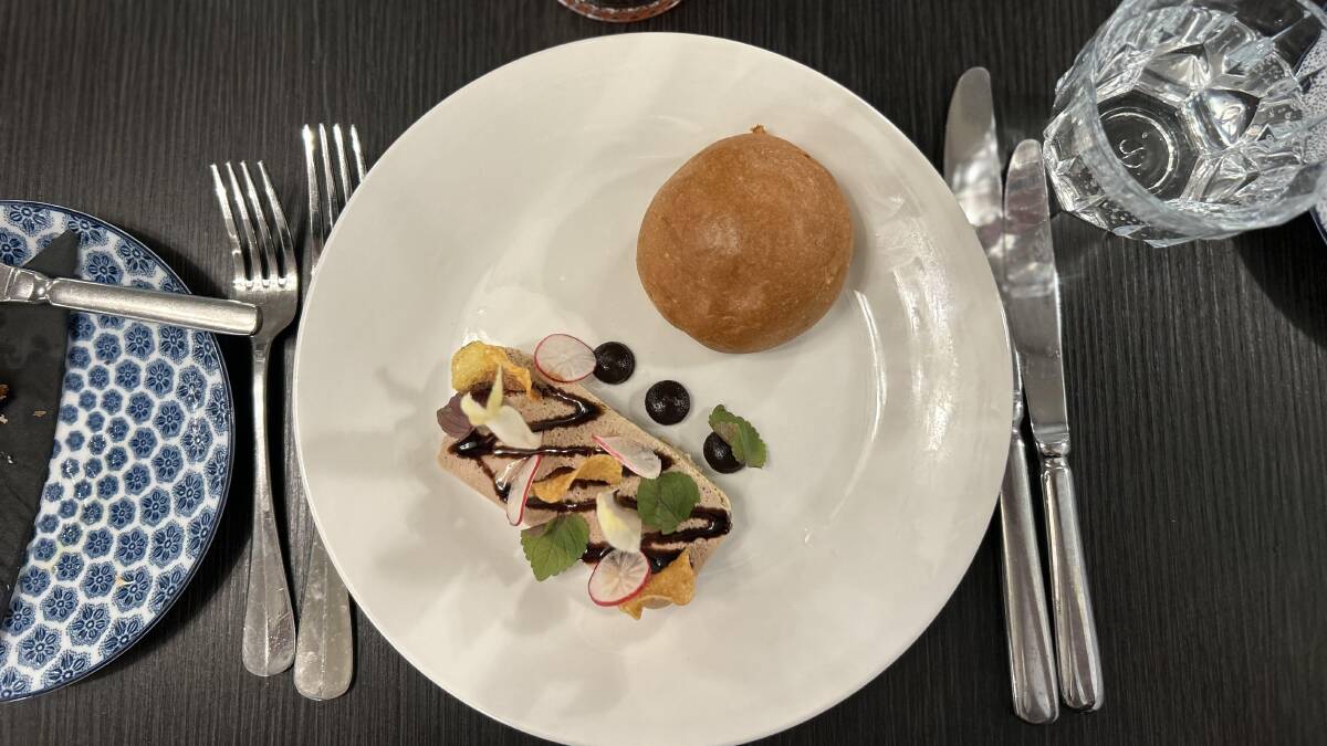 The creamy chicken liver pate with Pedro Ximenez reduction and nutty brioche at Peacock Room Restaurant. Picture: Nadine Morton The creamy chicken liver pate with Pedro Ximenez reduction and nutty brioche at Peacock Room Restaurant. Picture: Nadine Morton