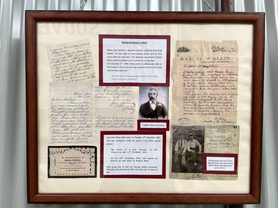 Bethia Dusting's handwritten letter from 1880 in the Echuca Historical Society Museum is poignant as the young mother died less than a month later. Picture: Janet Howie Bethia Dusting's handwritten letter from 1880 in the Echuca Historical Society Museum is poignant as the young mother died less than a month later. Picture: Janet Howie