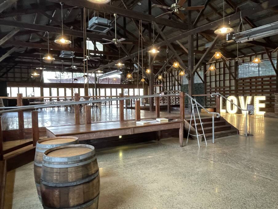 Once a packing shed when Perricoota Station was the largest orange producer in Australia, the building is now popular for wedding receptions. Picture: Janet Howie Once a packing shed when Perricoota Station was the largest orange producer in Australia, the building is now popular for wedding receptions. Picture: Janet Howie